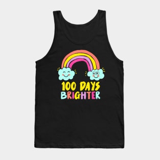 100Th Day Of School Teacher 100 Days Brighter Rainbow Tank Top